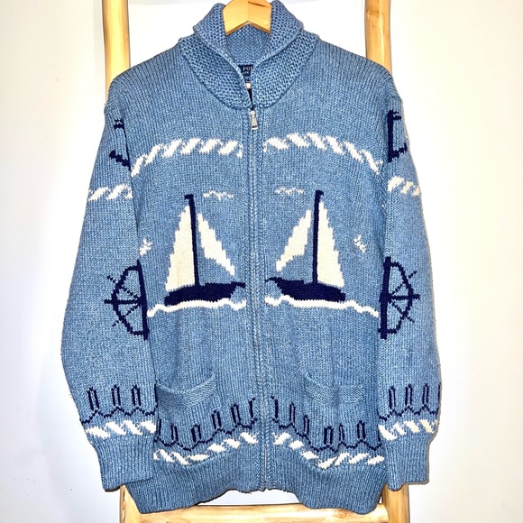 Polo Ralph Lauren Other - COPY - Polo Ralph Lauren Cotton Sailboat Shawl Sweater - Unisex